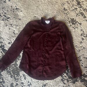 Express Deep Burgundy Button-Up Shirt